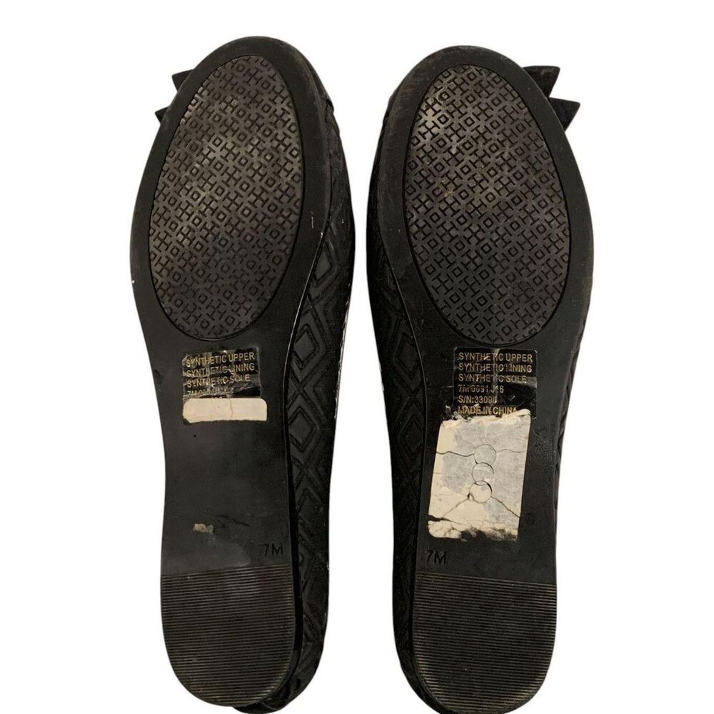 Women's Tory Burch Blossom Jelly Ballerina Flats Size 7 - Black - Picture 6 of 6